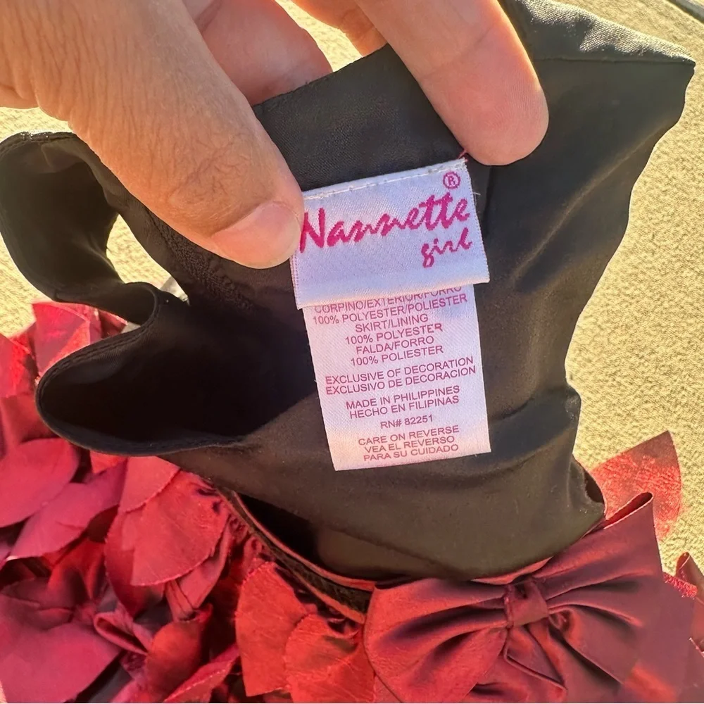Kids Leafy Dress in Black and Red  PM6